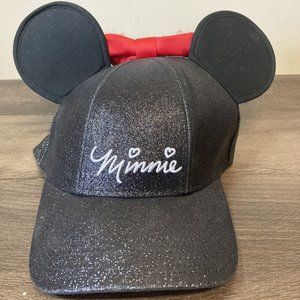 Disney Parks Minnie Mouse Classic Red Bow Black Ears Baseball Cap Hat Sz Adult